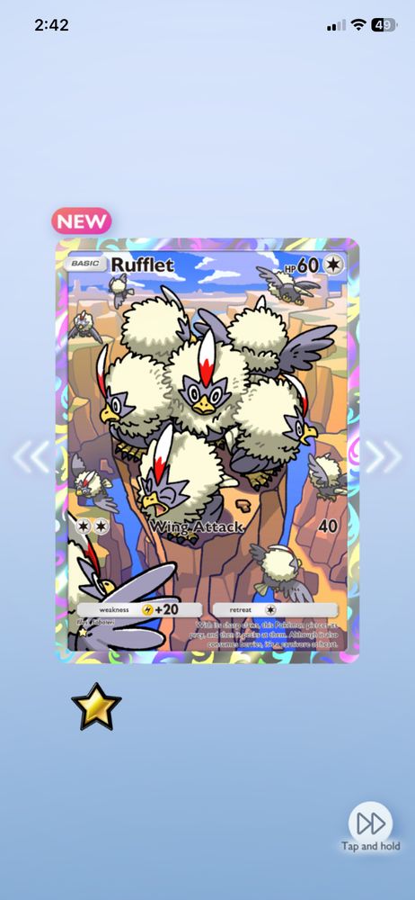 pokemon pocket tcg card rufflet with full art