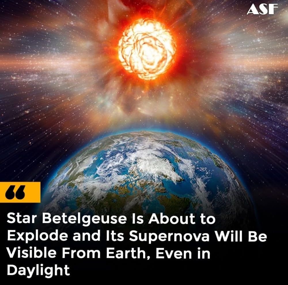 ASF
66
Star Betelgeuse Is About to Explode and Its Supernova Will Be Visible From Earth, Even in Daylight