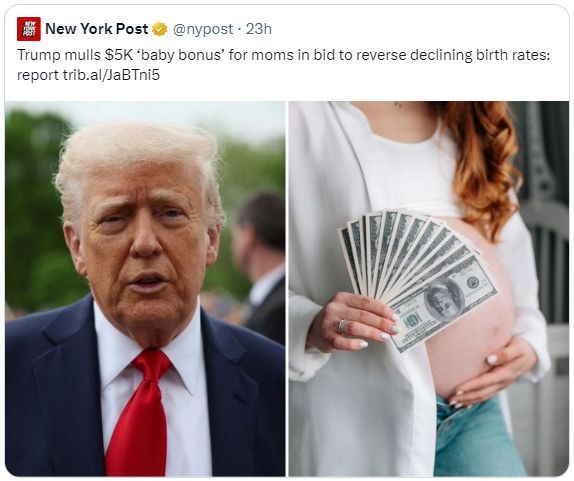 Capture d'écran du tweet cité, à savoir : https://twitter.com/nypost/status/1914665303285309658