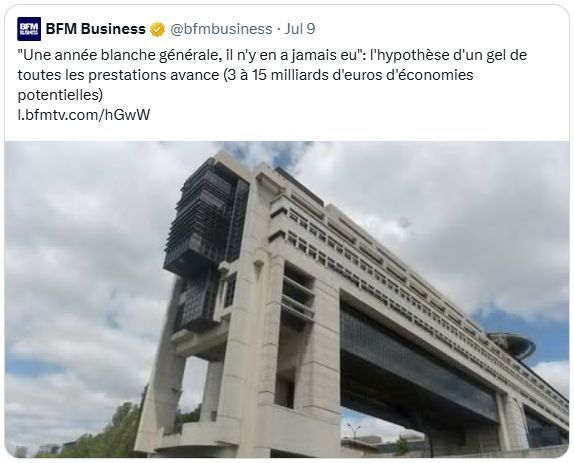 Capture d'écran du tweet cité, à savoir : https://twitter.com/bfmbusiness/status/1942829606253301809