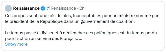Capture d'écran du tweet cité, à savoir : https://twitter.com/Renaissance/status/1947724256516722804
