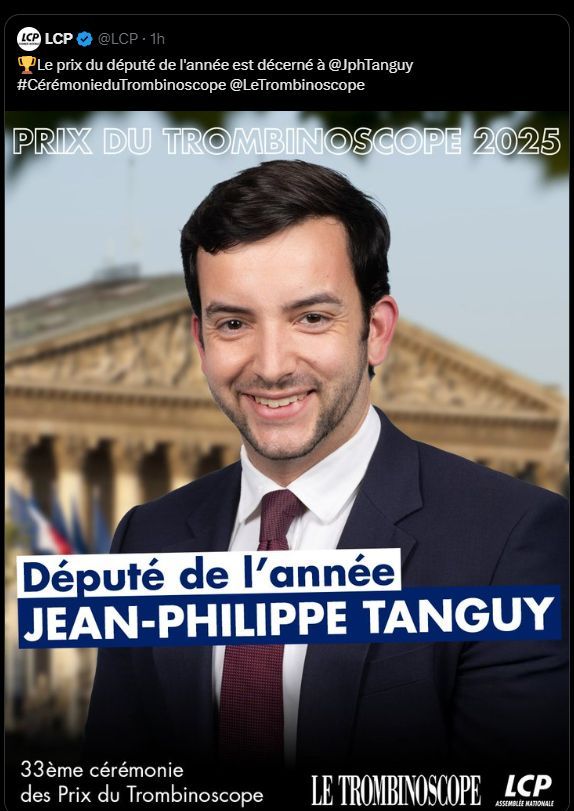 Capture d'écran du tweet cité, à savoir : https://twitter.com/LCP/status/1889747459754062010