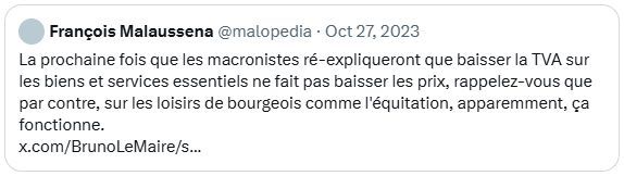 Capture d'écran du tweet cité, à savoir : https://x.com/malopedia/status/1717852196048392553