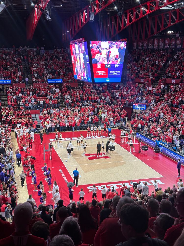 view of Nebraska v. K-State during warmups