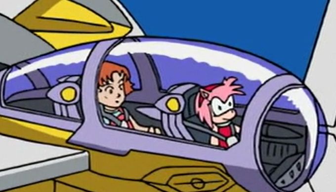 Screencap of Sonic X S1 Ep12 showing Amy and a human in questionable detail