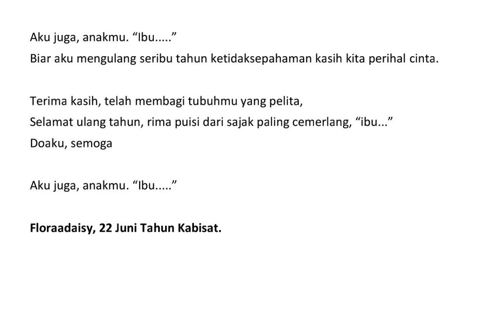 Maaf aku belum jadi apa apa ya, Ma.