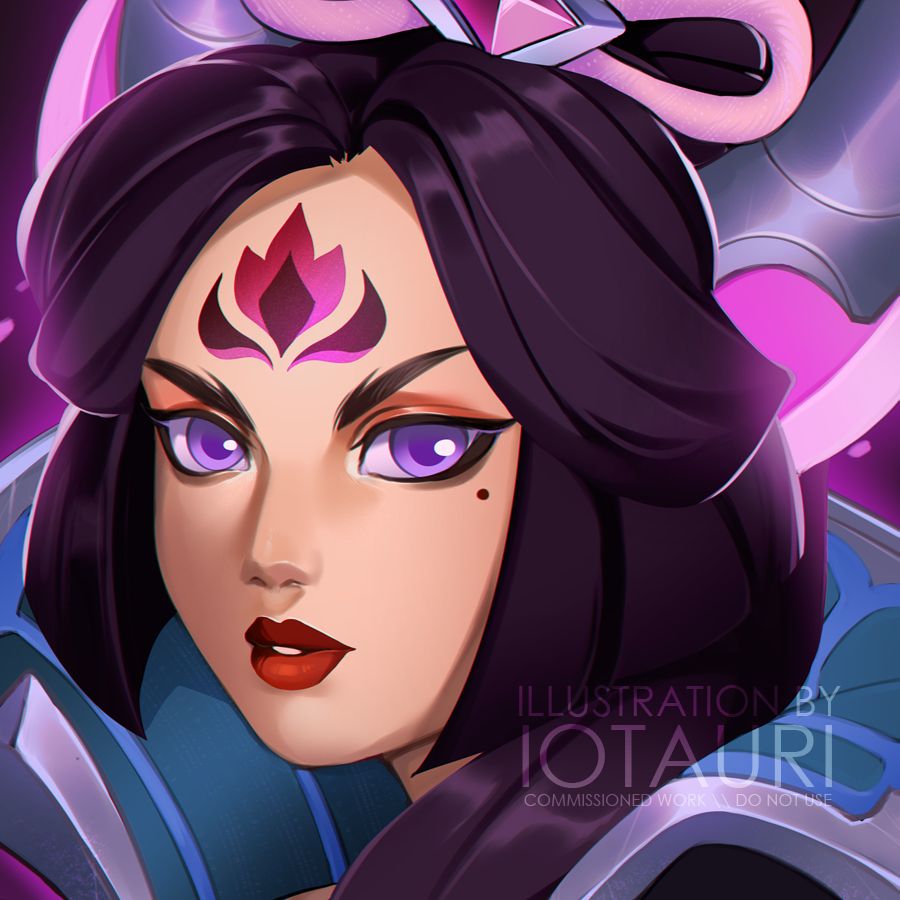 Brave Phoenix Xayah icon, drawn in the style of League of Legends game icons