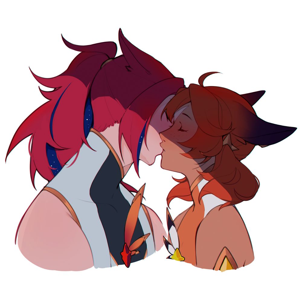 My League OC kissing.