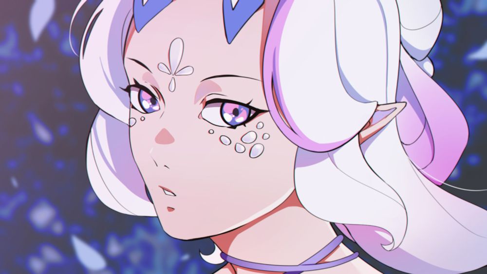 An anime screenshot style portrait of my League OC, Nyx to commemorate the release of the Spirit Blossom 2025 cinematic.