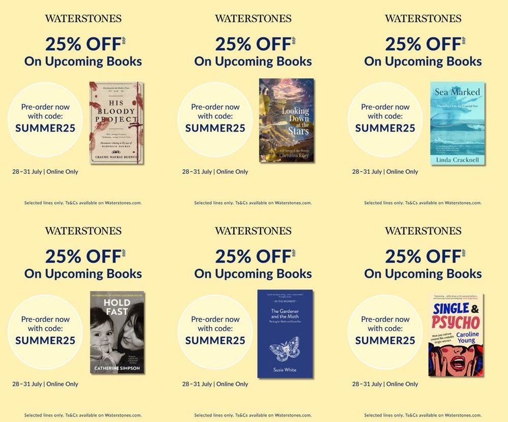 Waterstones 25% off pre-order offer.