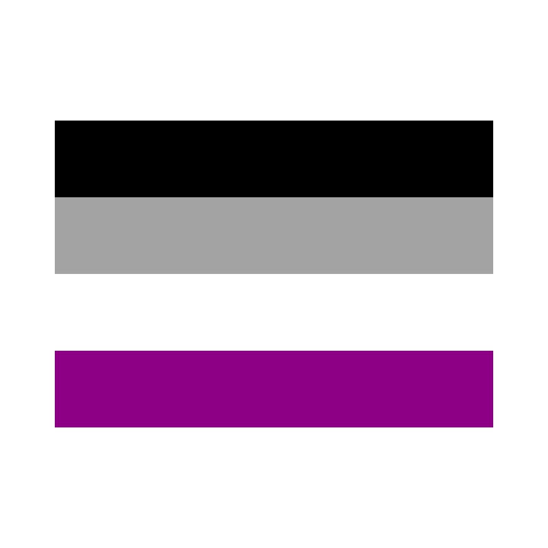 ACE Flag - Black, Grey, White, Purple from top to bottom