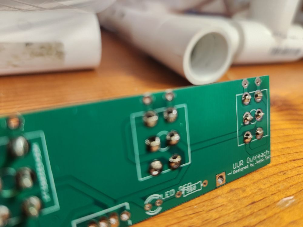 The back side of the circuit board. Such nice looking solder joints.