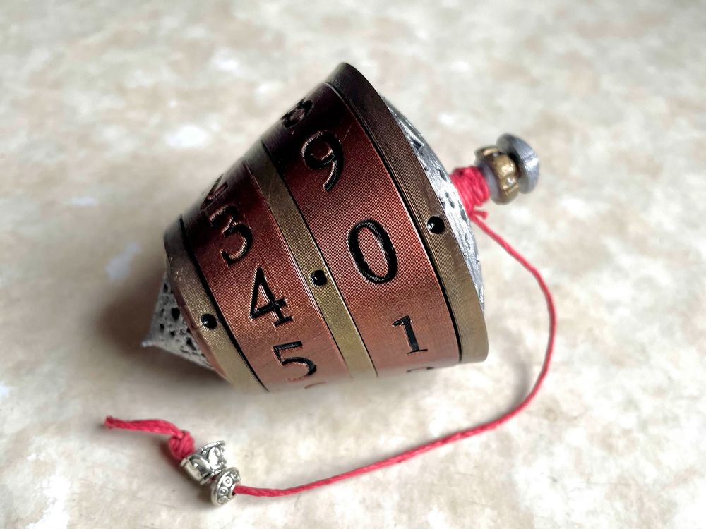 Handpainted 3-D printed Sensei's Divining Top life counter for Magic: The Gathering Commander.