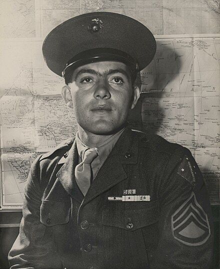 John Basilone, USMC awarded the Medal of Honor and Navy Cross.