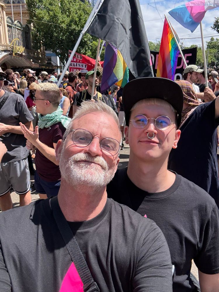 Paul and Hiero at the rally. We look cute!