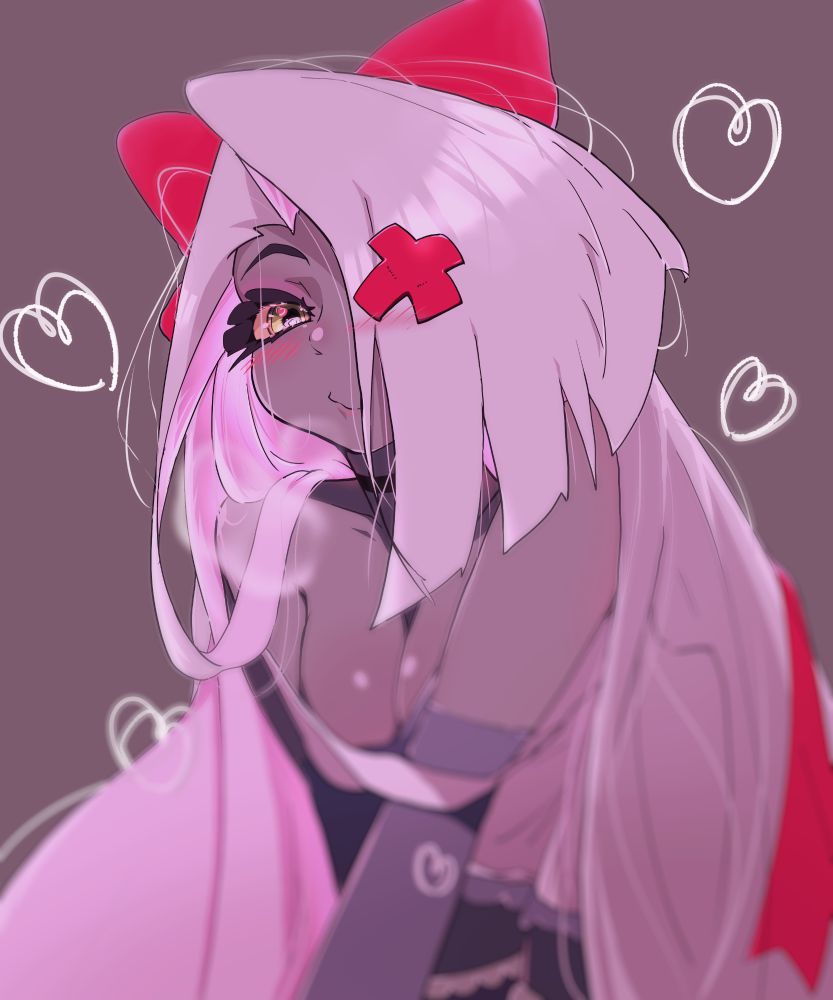 Hazbinhotel fanart. Vaggie is on her girlfriend. 
