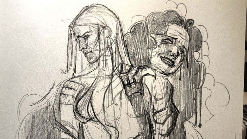 Two women. One is grippin the other with her claws from behind. Idk man