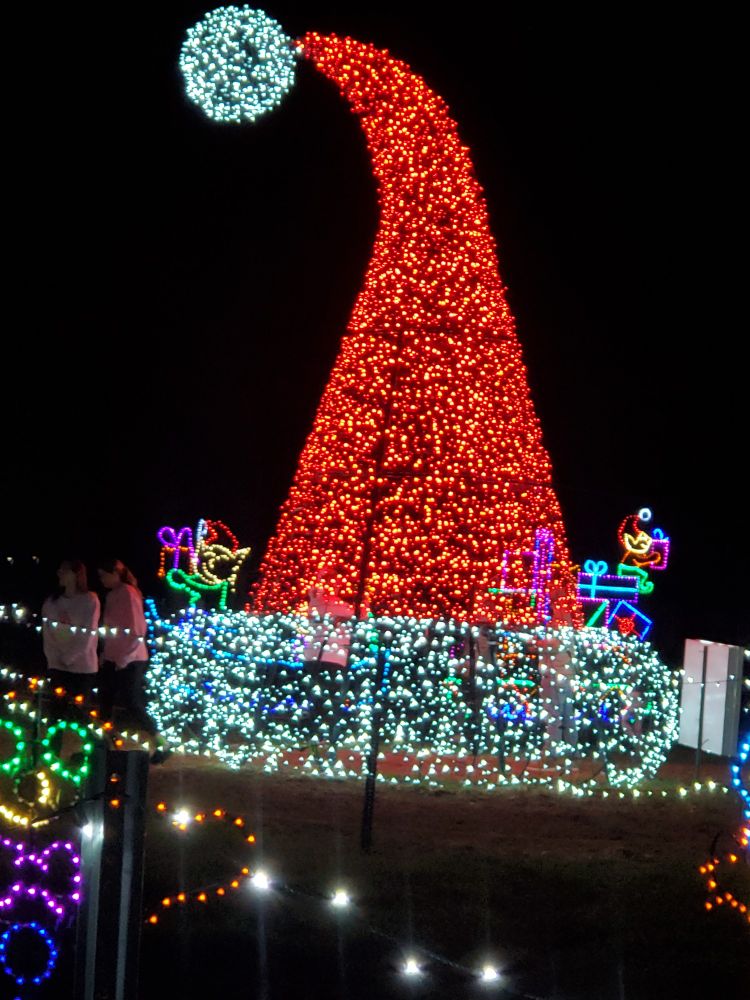 a very large hat. might be santa's, might be mine