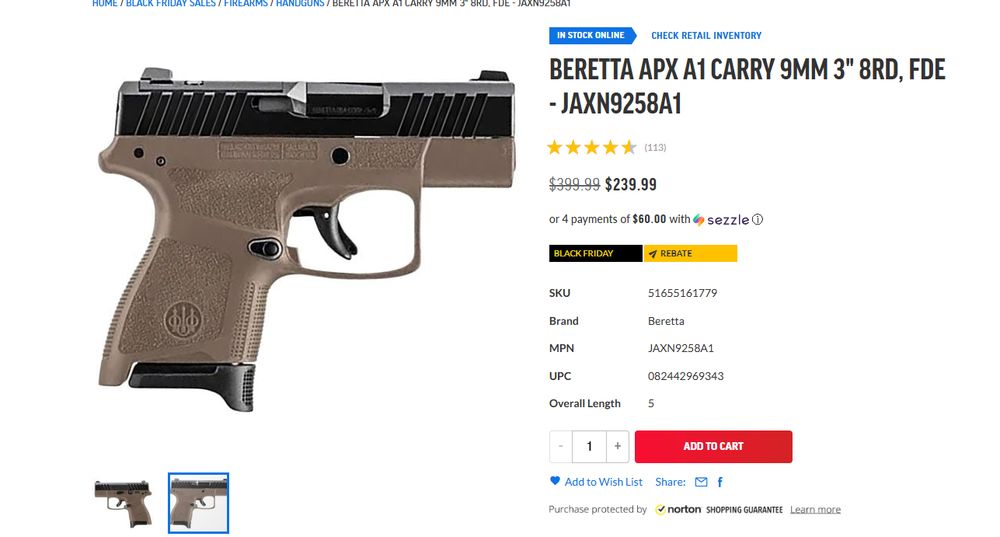 PSA has a deal selling the Beretta APX A1 Carry for $240