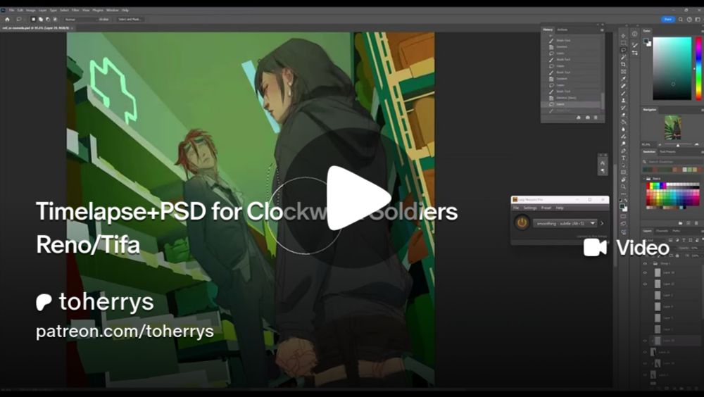 Timelapse+PSD for Clockwork Soldiers Reno/Tifa | toherrys