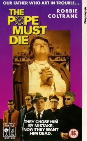 VHS cover for The Pope Must Die starring Robbie Coltrane 