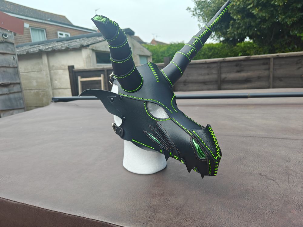 Luxury leather kink dragon mask