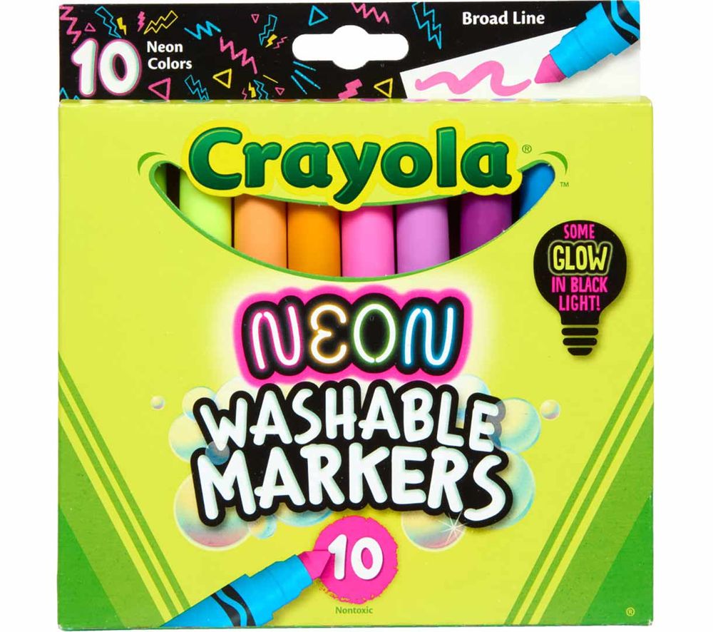 Picture of the broad line 'Neon' set of 10 markers from Crayola.