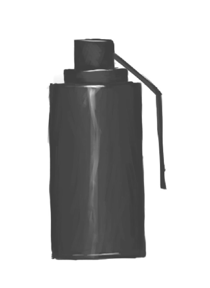 a cylinder with a metal-like surface and 2 small cylinders attatched to the top of the cylinder