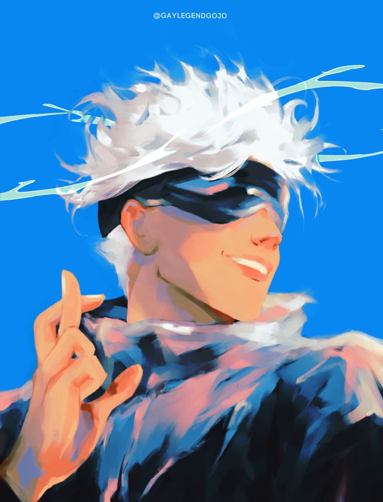 gojo art for the end of the manga 