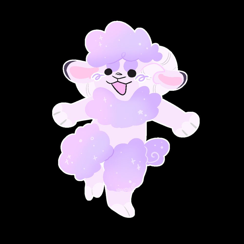 chibi image of a sheep looking happy
