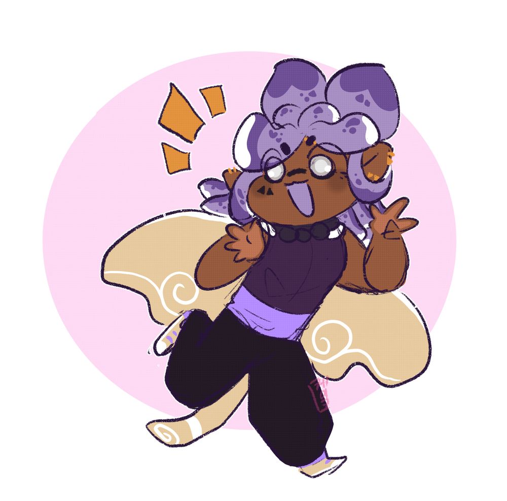 an image of a purple inkling with a cream manta ray themed cape. he is making a V sign with one hand