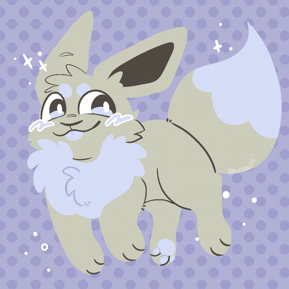 art of a shiny eevee sticking its tongue out