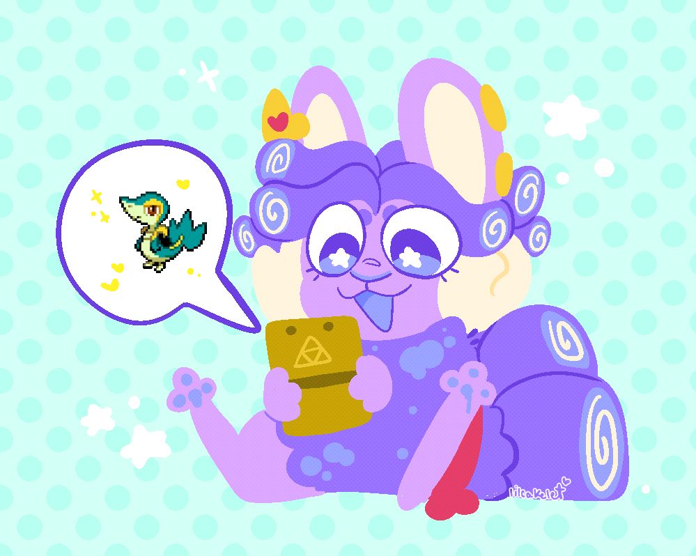 cake sitting with his 3ds shiny hunting for snivy
