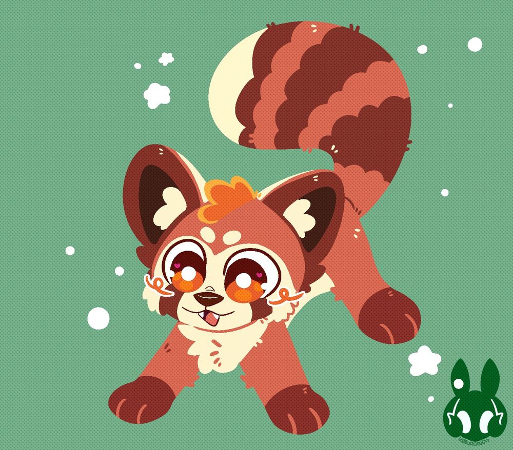 a red panda on all fours lookin devious
