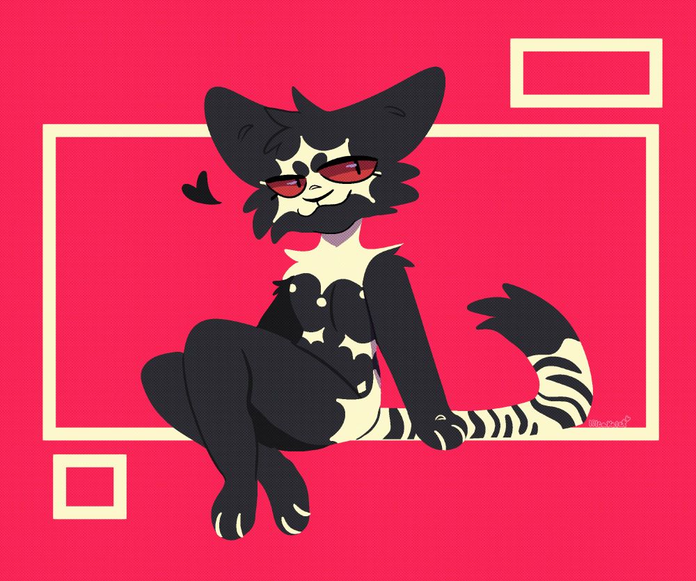 an anthro version of a warriors oc, chickadee, sitting with his legs crossed 