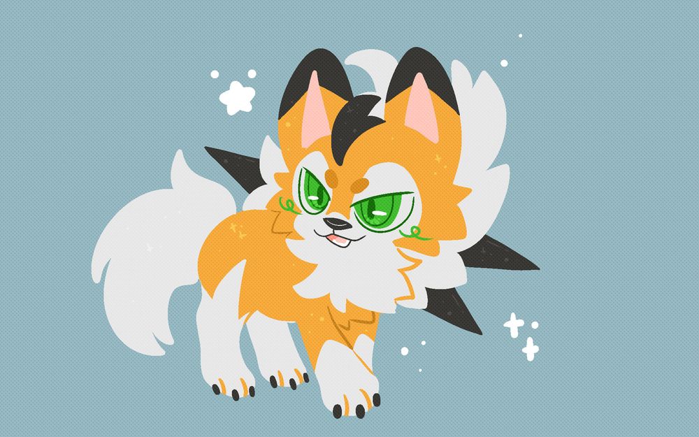 a dusk lycanroc standing
