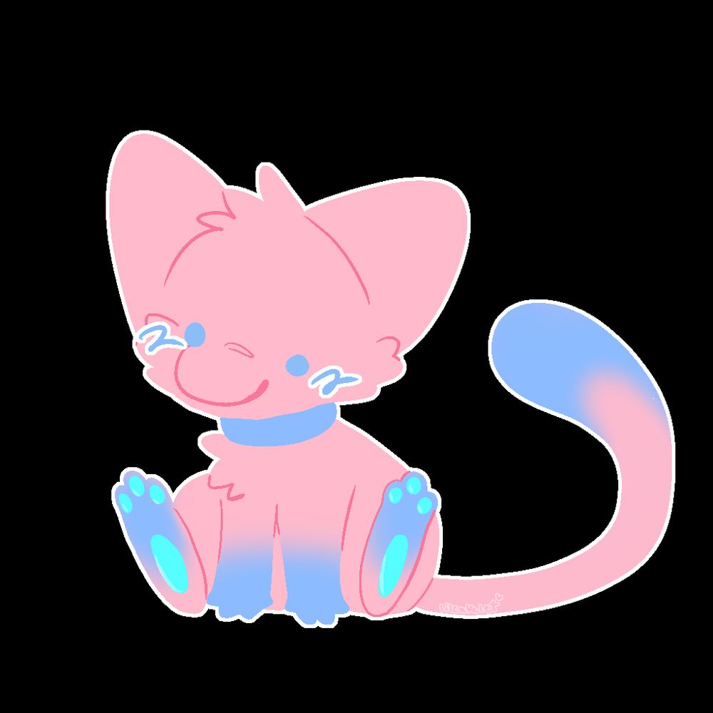 a chibi image of a mew sitting