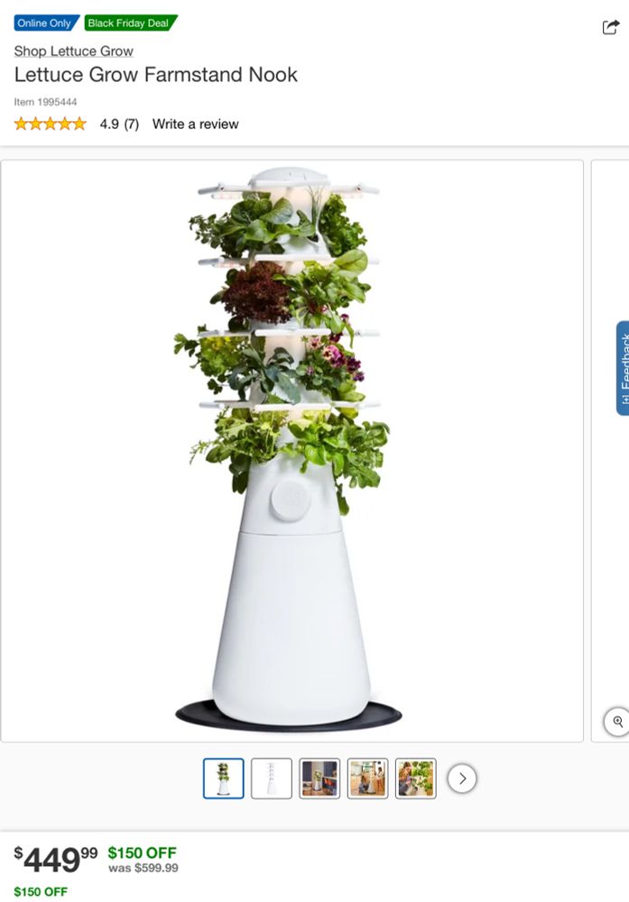 Veggie and lettuce growing stand from Costco 