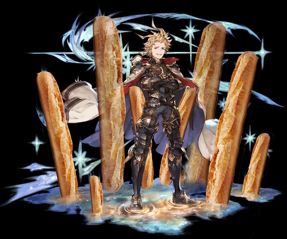 Seofon from Granblue Fantasy. All his swords are replaced by baguettes.