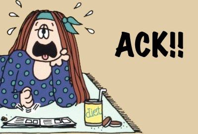 Cathy from the comic, shouting ACK!!! 