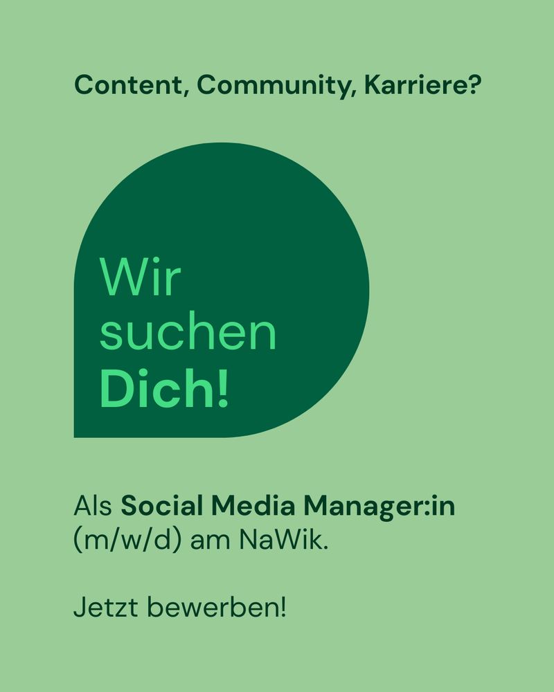 Verschiedene Grüntöne mit Text zur Stelle Social Media Manager:in (m/w/d)