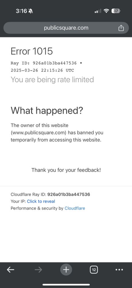 An attempt to see Public Space’s website met with me being informed I’m temporarily banned from a site I’d never accessed prior to reading the piece on it.