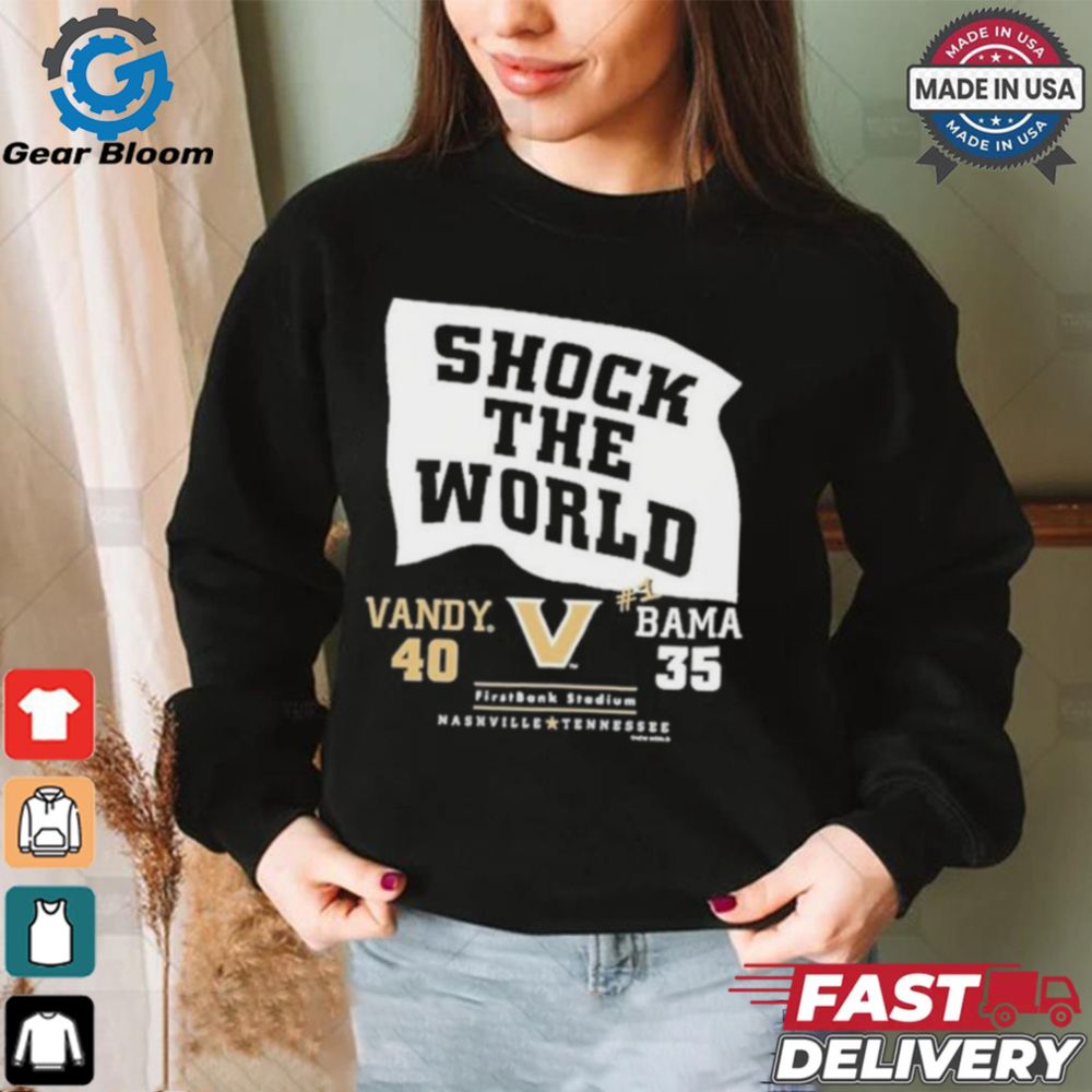 Official Vandy 40 35 Bama Vanderbilt Commodores Shock The World 2024 Shirt, hoodie, sweater, long sleeve and tank top