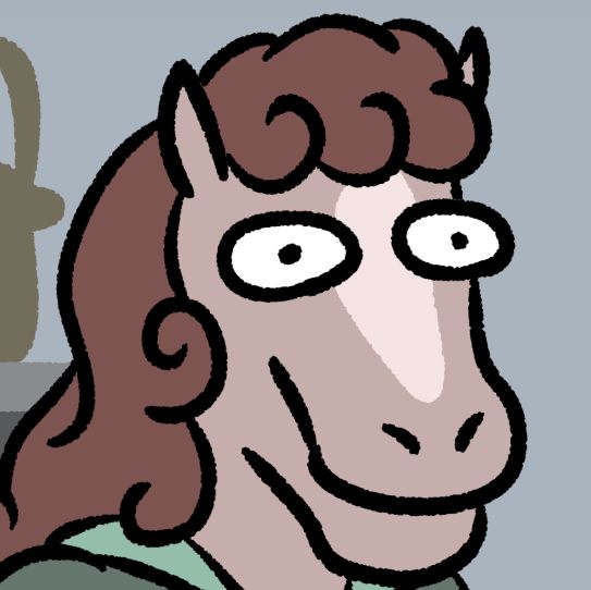 Miss Horsehill staring into the void.