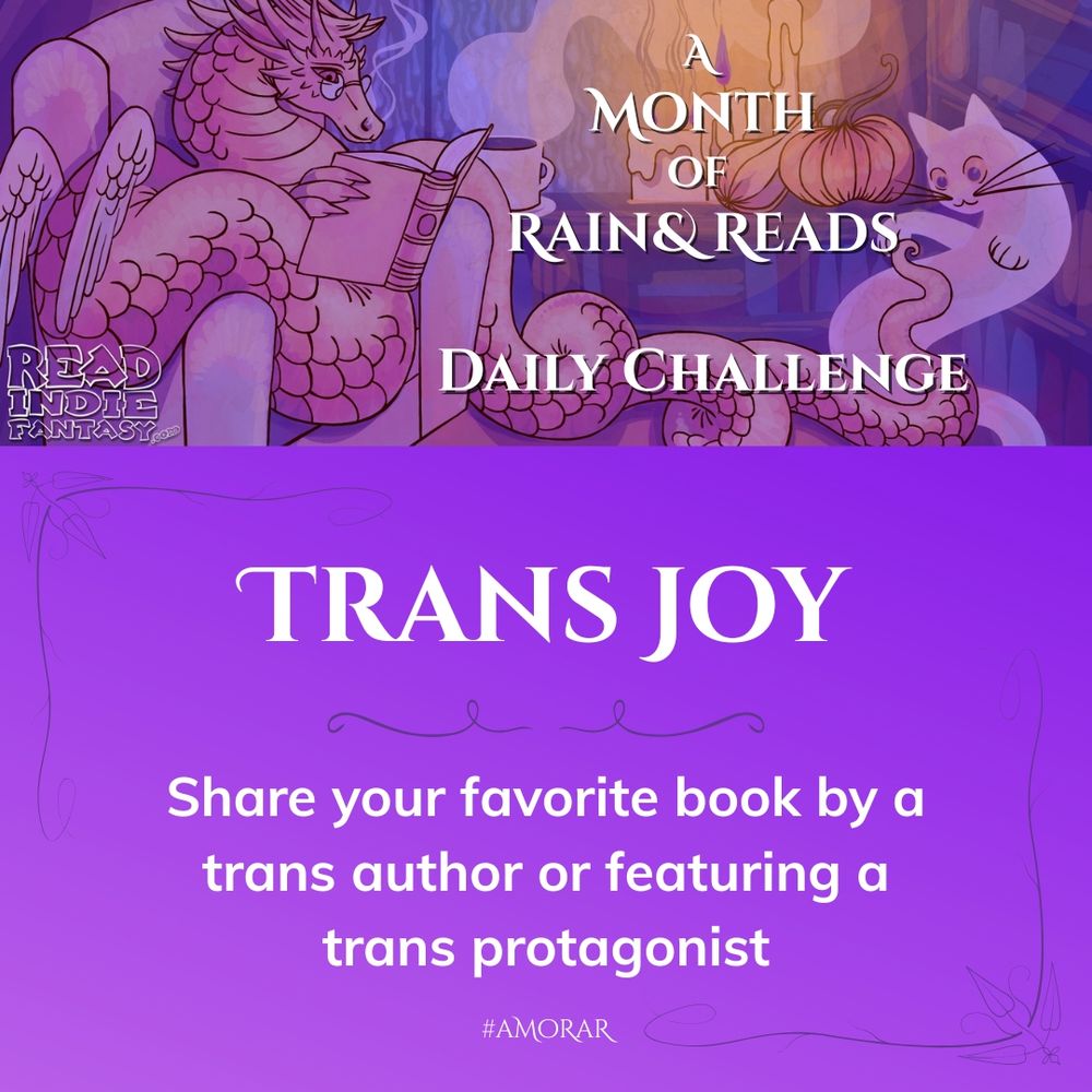 Banner image for today's giveaway with the challenge: Trans Joy - Share your favorite book by a trans author or featuring a trans protagonist.