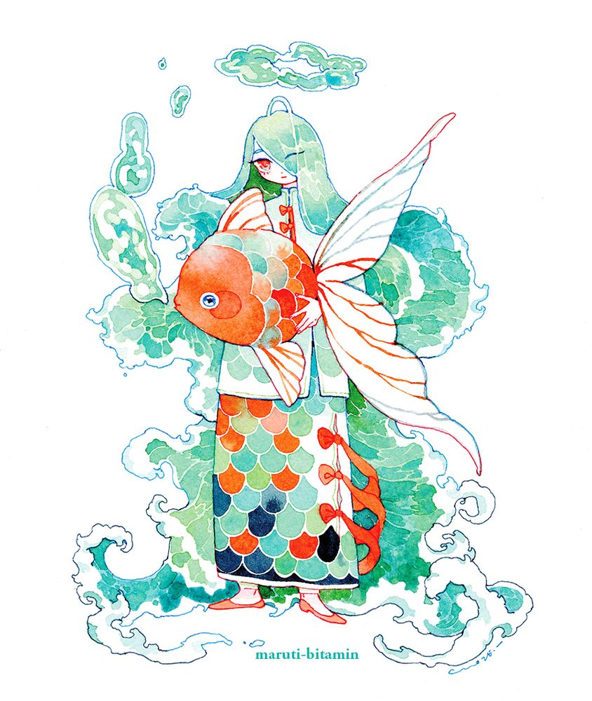 A goldfish and its river friend, pondering about where the flow will take them next. 