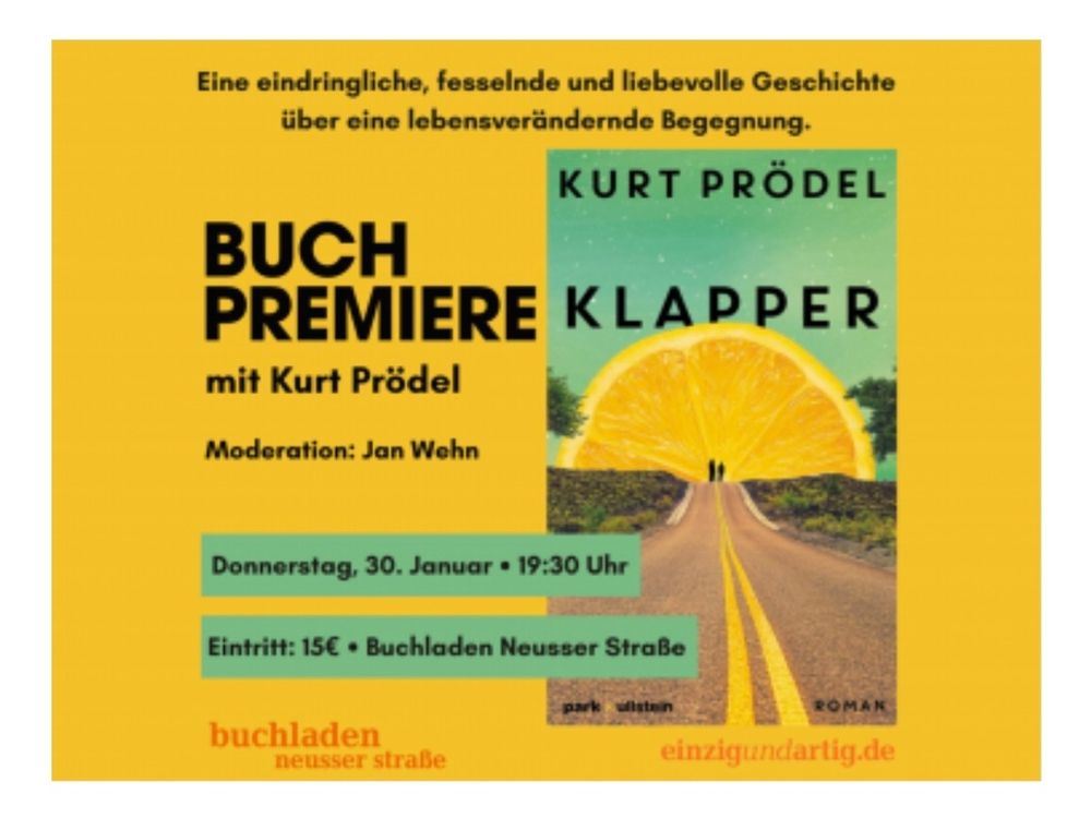 Bild zur ausverkauften Lesungsankündigung mit Kurt Prödel im Buchladen. 