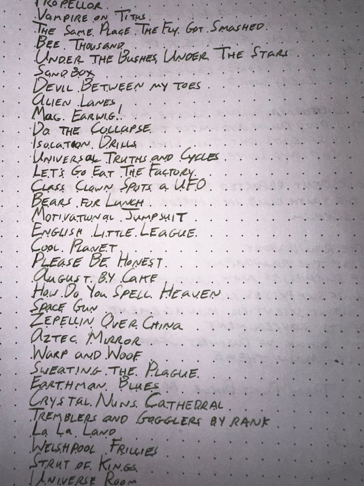 33 Guided By Voices albums in crude block lettering