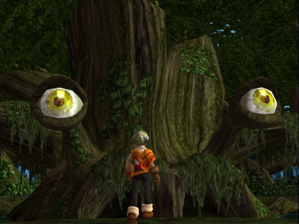 A horrifying treant, with massive human-like eyes on stalks like a slug
