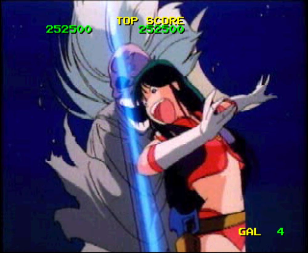 Time Gal narrowly avoids the blade of the grim reaper